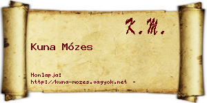 Kuna Mózes névjegykártya